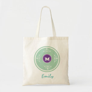 Bolsa Tote Personalizar Monograma de Favor de Tote Sage