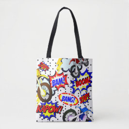 Bolsa Tote Personalizar Motocicletas de Quadrinhos, Balões de