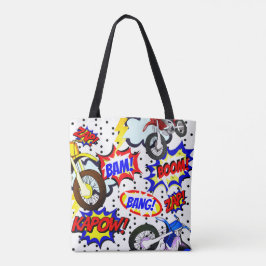 Bolsa Tote Personalizar Motocicletas de Quadrinhos, Balões de