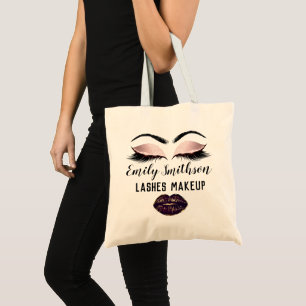 Bolsa Tote Personalizar Nome Maquiagem Artista Beija Olashes