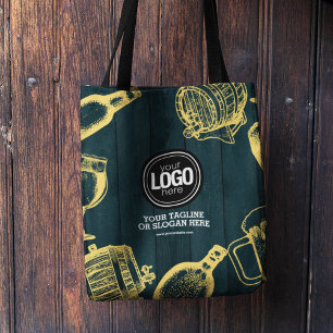 Bolsa Tote Personalizar o Tema da Cerveja Verde Escura