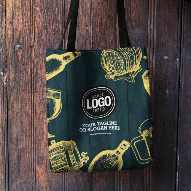 Bolsa Tote Personalizar o Tema da Cerveja Verde Escura (Criador carregado)