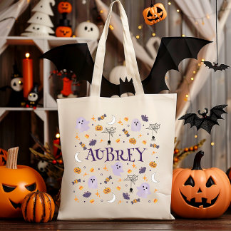 Bolsa Tote Personalizar o truque do fantasma ou tratar a barr