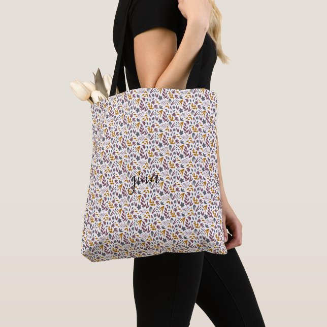 Bolsa Tote Personalizar Padrão Botânico (Close Up)