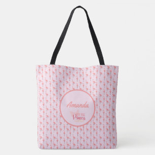 Bolsa Tote Personalizar Pink Flamingo Pattern Little Princess