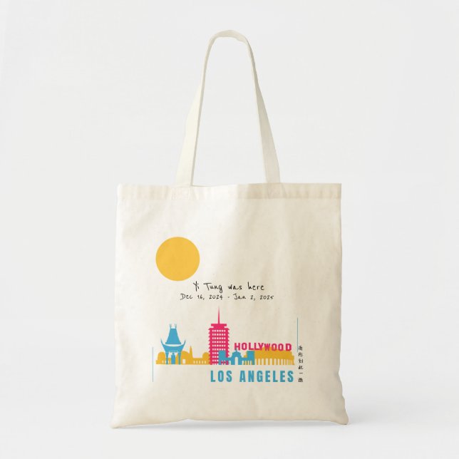 Bolsa Tote Personalizar que estive aqui em Los Angeles, Calif (Frente)