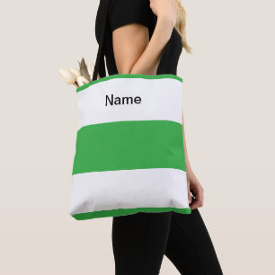 Bolsa Tote Personalizar Verde Lima Clássico + Listras Brancas