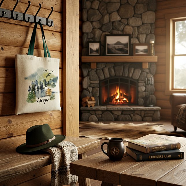 Bolsa tote personalizável com cena de floresta em  (Criador carregado)