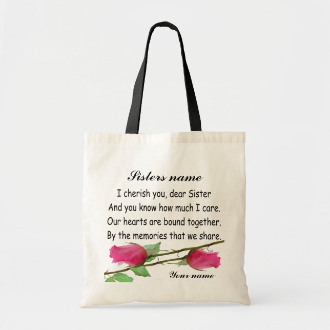 BOLSA TOTE PERSONALIZE A IRMÃ - SACO (Frente)