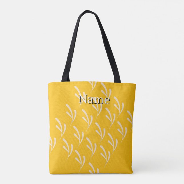 Bolsa Tote Personalize Com Seu Nome Amarelo (Verso)