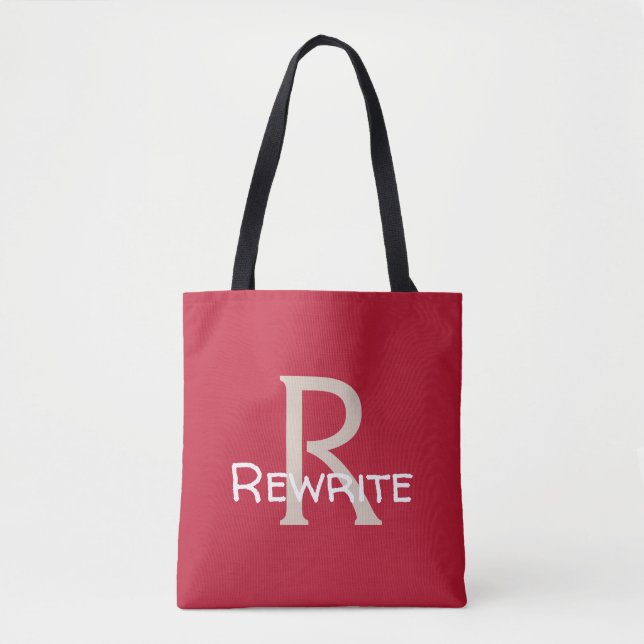 Bolsa Tote Personalize este modelo, MONOGRAM, FAMÍLIA, NOME, (Frente)