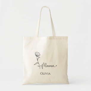 Bolsa Tote Personalize Minimalista Dia das Mães com Flores Si