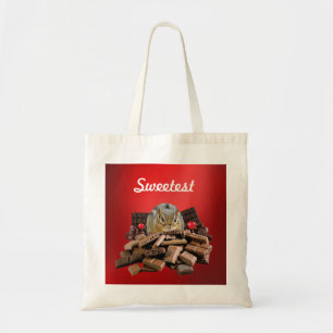 Bolsa Tote Personalize o Chipmunk o mais doce do chocolate do