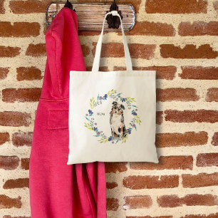Bolsa Tote Personalize o Watercolor australiano Shepherd