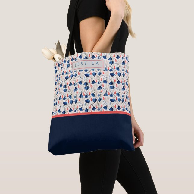 Bolsa Tote Personalized Aesthetic Patriotic Wildflowers (Close Up)