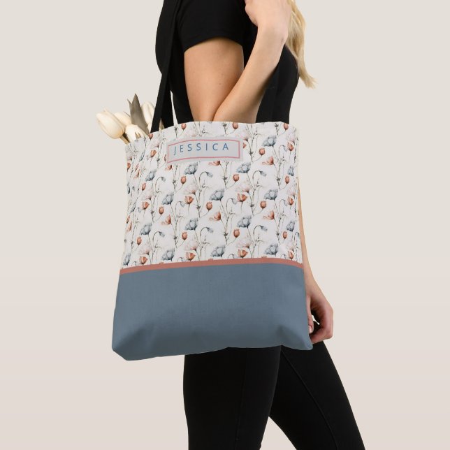 Bolsa Tote Personalized Aesthetic Patriotic Wildflowers (Close Up)