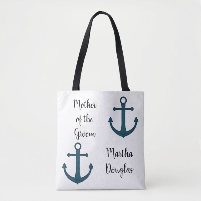 Bolsa Tote Personalized Anchor & Starfish Mother of the Groom (Frente)