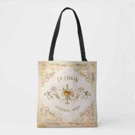 Bolsa Tote Personalized Antique Book Inspired Polyester
