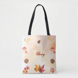 Bolsa Tote Personalized Autumn Fall Leaves Forest Designed