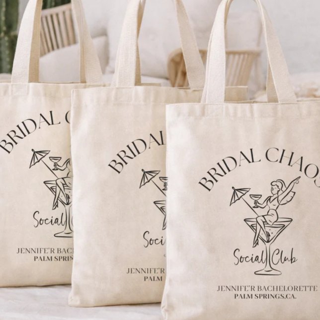 Bolsa Tote Personalized Bachelorette Tote Bag | Bridal Chaos  (Criador carregado)