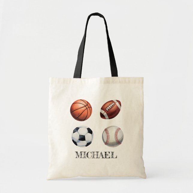 Bolsa Tote Personalized Basketball Baseball Football Soccer   (Frente)