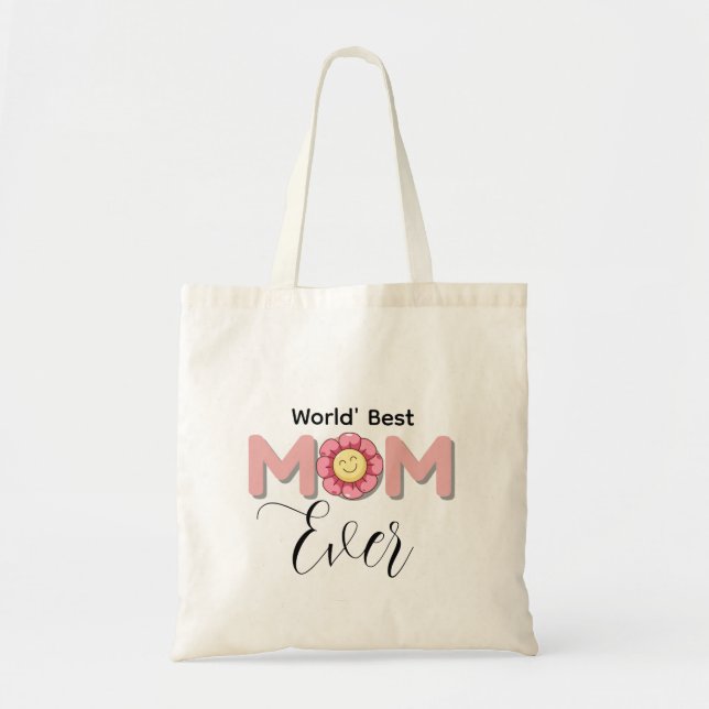 Bolsa Tote Personalized Best Mom Ever Tote Bag  Gift  (Frente)