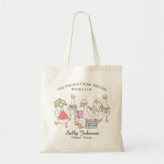 Bolsa Tote Personalized Book Club Tote Bag with Cute Geese