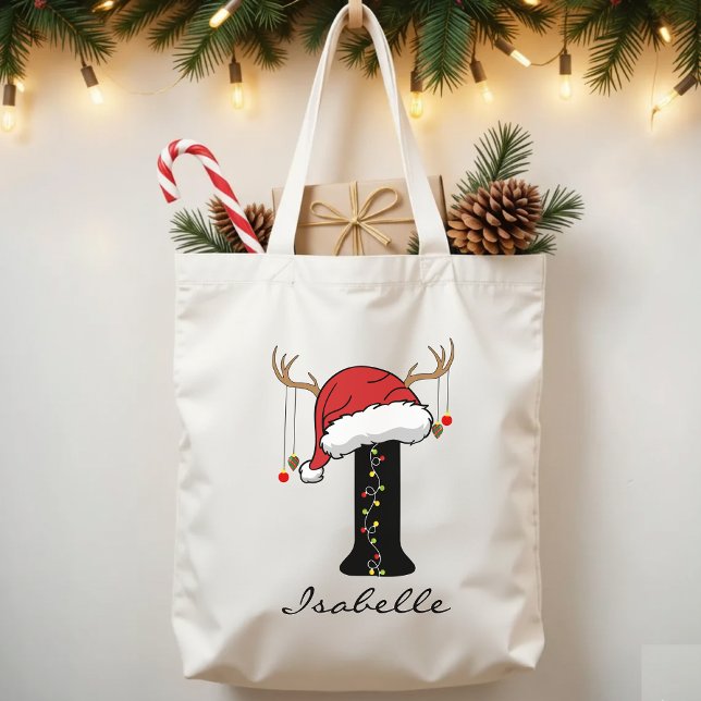 Bolsa Tote Personalized Christmas Monogram Tote Bag for Her (custom Christmas tote, Christmas gift for her, Christmas gift for mom, Christmas gift for coworkers,)