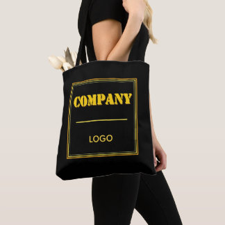 Bolsa Tote Personalized Company Black Modern Custom Business