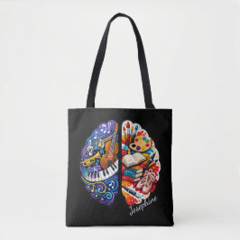 Bolsa Tote Personalized Creative Brain Arts & Music Name Chic