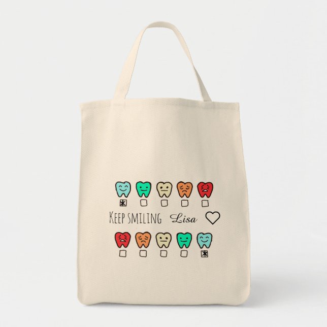Bolsa Tote Personalized- Custom Name dental bag gift (Frente)
