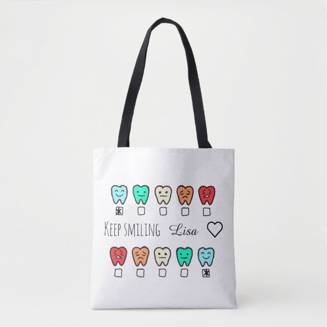 Bolsa Tote Personalized- Custom Name dental bag gift (Frente)