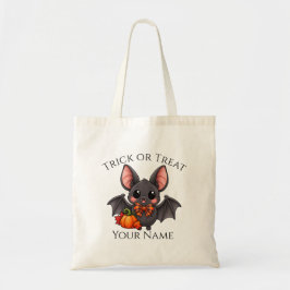 Bolsa Tote Personalized Cute Bat Trick or Treat Halloween Tot