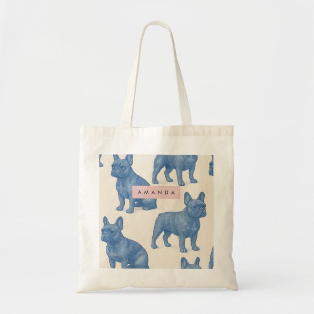 Bolsa Tote Personalized Cute French Bulldog (Frente)