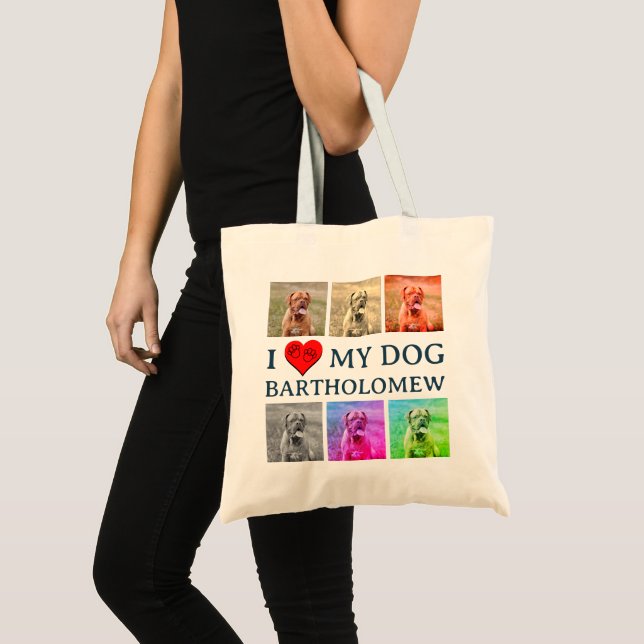Bolsa Tote Personalized Dog Pop Art Pet Lover Gift (Frente (produto))
