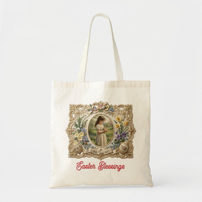 Bolsa Tote Personalized Easter Blessings Tote Bag (Frente)