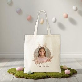 Bolsa Tote Personalized Easter Bunny Photo Tote Bag 