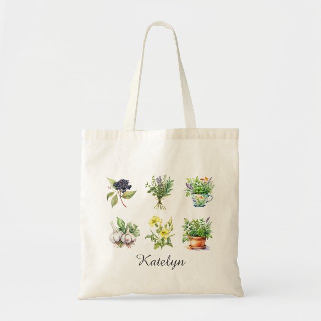 Bolsa Tote Personalized Floral Bouquet Tote Bag (Frente)