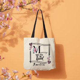 Bolsa Tote Personalized Floral Mommy Tote Bag