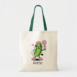 Bolsa Tote Personalized Girl Loves Pickleball Cute Coquette