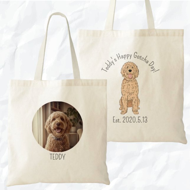 Bolsa Tote Personalized Golden Doodle Happy Gotcha Day (Criador carregado)