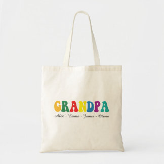 Bolsa Tote Personalized Grandpa Gift with Grandkids’ Names