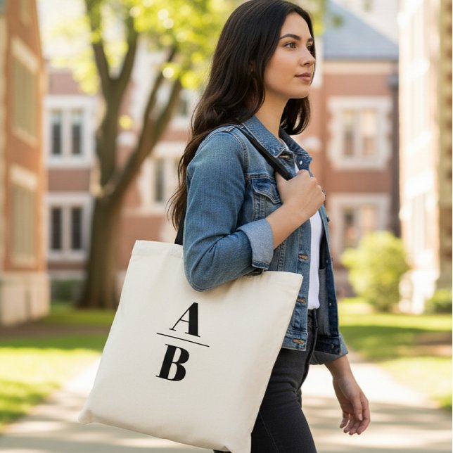 Bolsa Tote Personalized Initial Canvas Tote Bag (Criador carregado)