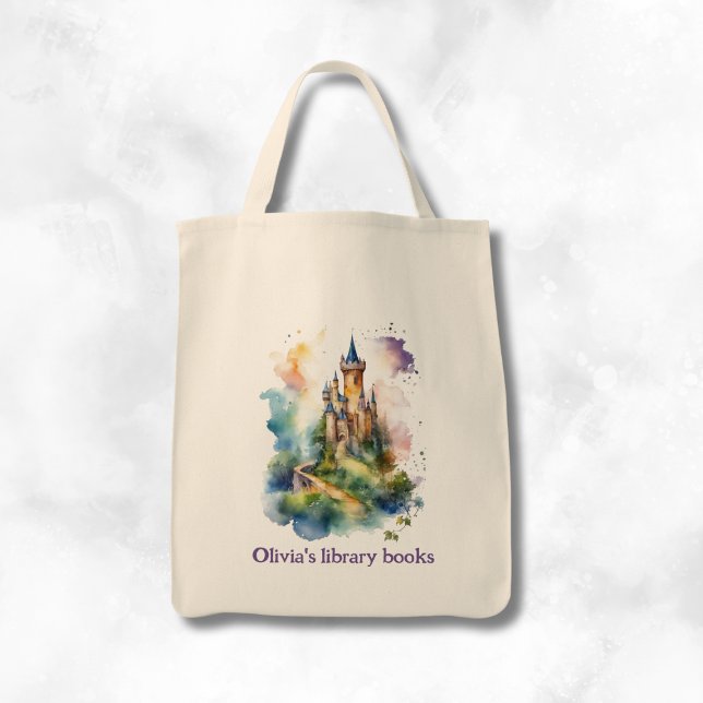 Bolsa Tote Personalized Kid's Castle Library Book (Criador carregado)