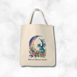 Bolsa Tote Personalized Kid's Dragon Library Book