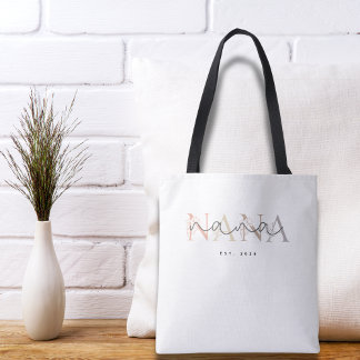 Bolsa Tote Personalized Nana Grandma Floral Elegance 
