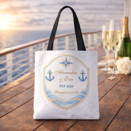 Bolsa Tote Personalized Nautical Honeymoon Crest