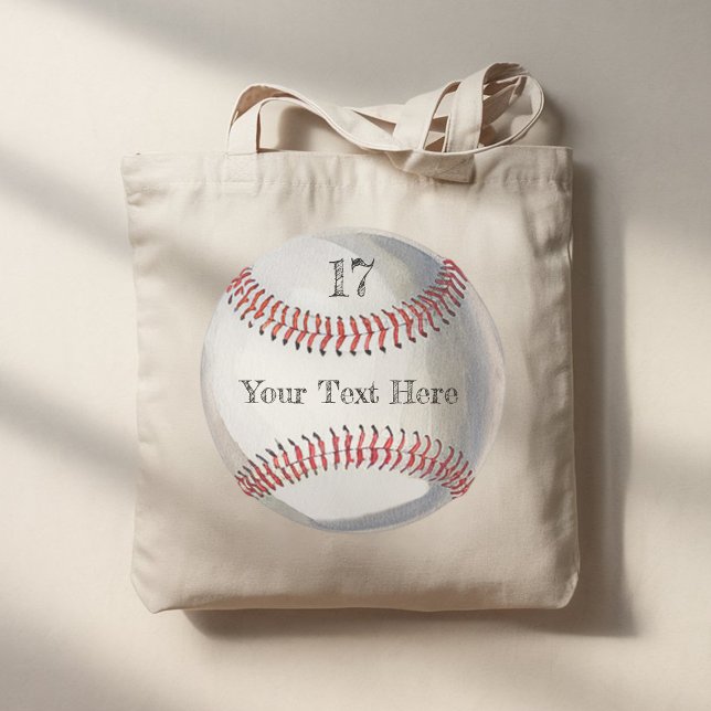 Bolsa Tote Personalized Number and Name Baseball back & front (Criador carregado)