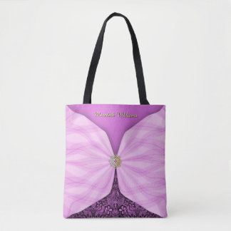 Bolsa Tote Personalized Orchid Pink Jewel Textile Illusion