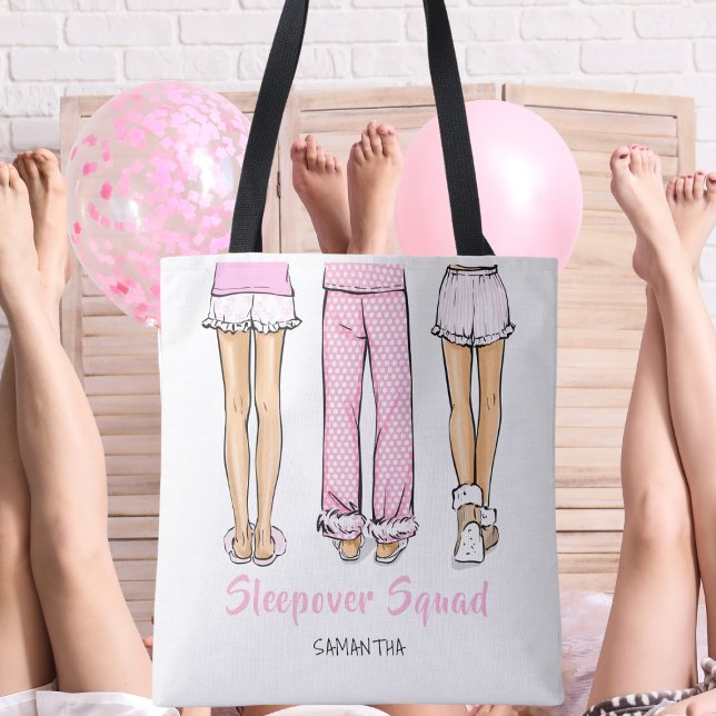 Bolsa Tote Personalized Pajama Party Trendy Sleepover Favor (Criador carregado)